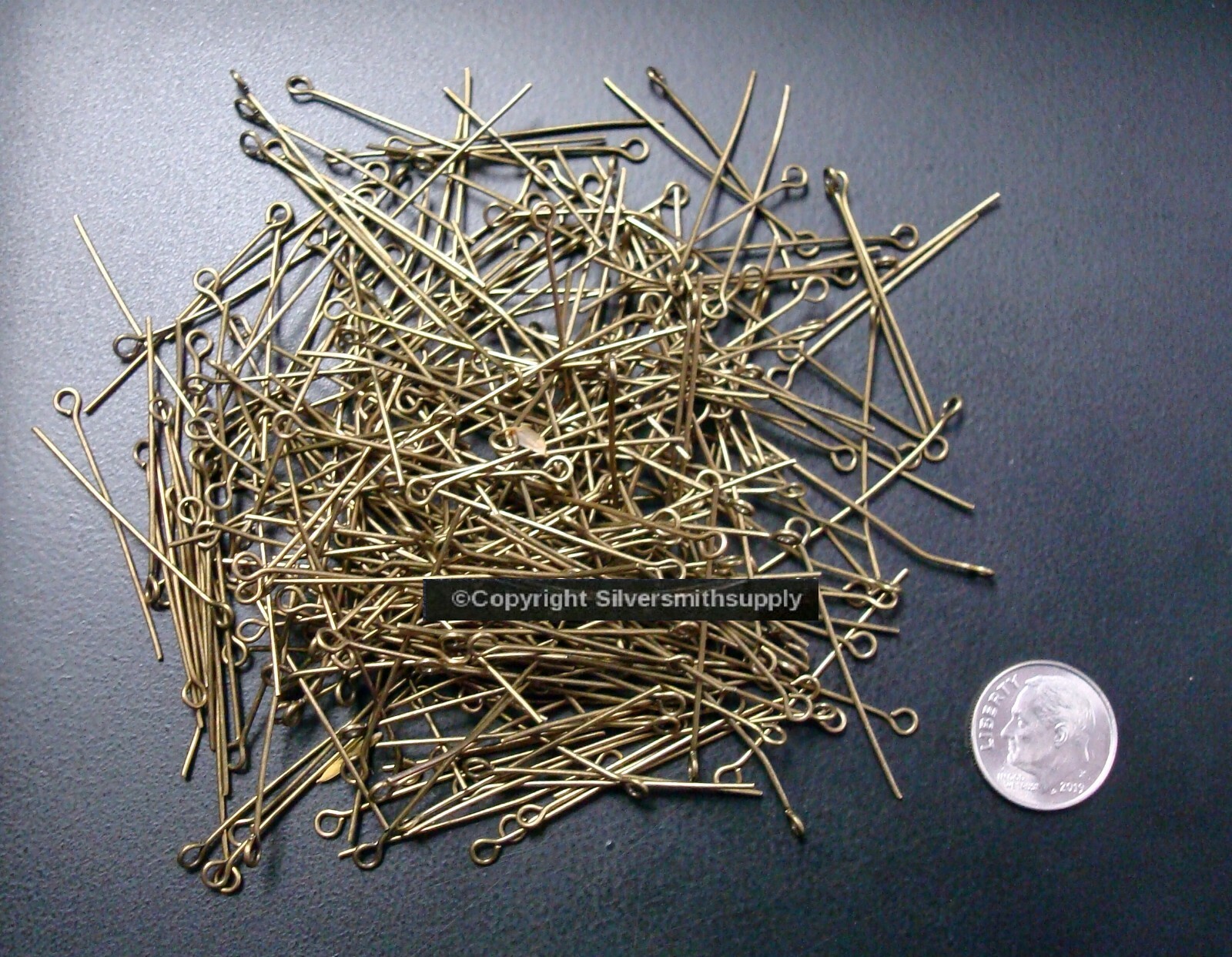 Jewelry eye pins 1 3/8 in Bronze plated 20 ga eye pins 300 pcs 35mm FEP012B