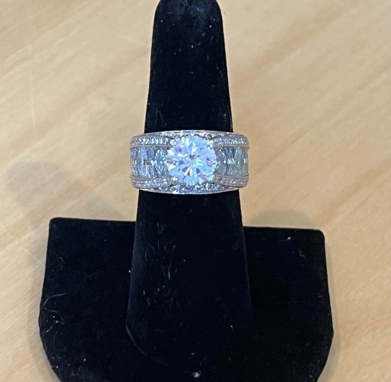 JB Star Platinum Wide Semi Mount Marquis & Tapered Baguette Diamond Ring!
