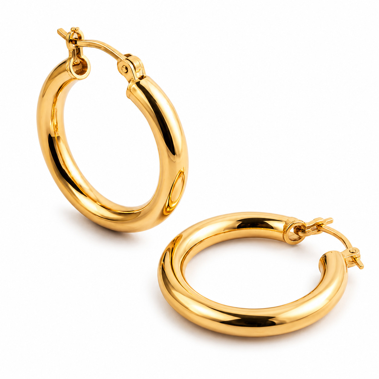 18k Gold Filled Hoops, everyday wear, waterproof, earrings for women