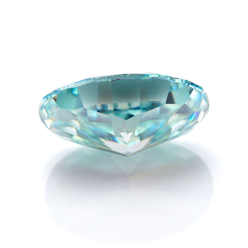 GRA Certified Aqua Blue Color Loose Moissanite Crushed Ice Cut Oval Shape VVS1