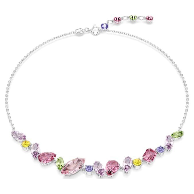 Swarovski Gema Necklace Mixed-cut, glittering and dazzling, rhodium-plated