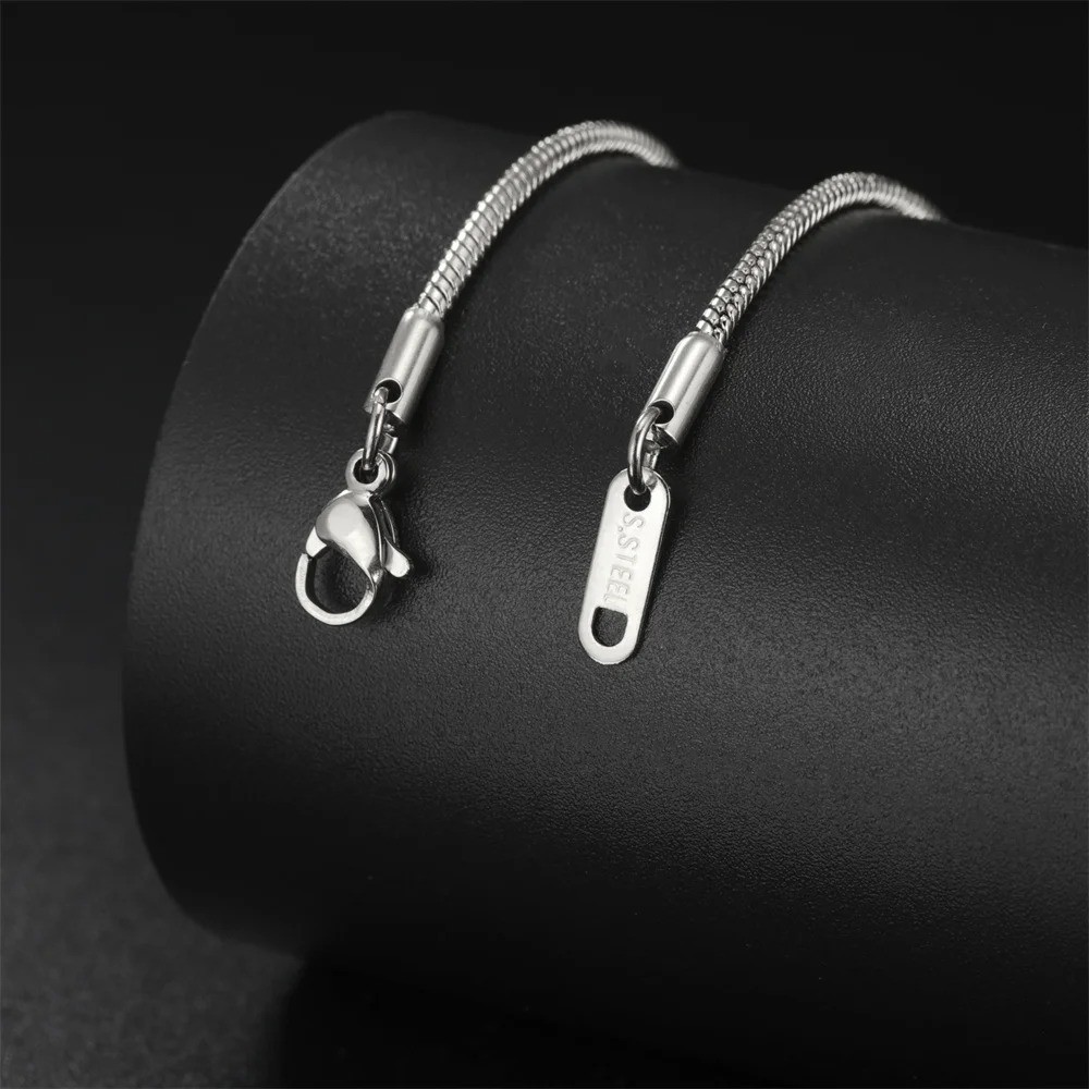 Stainless Steel Snake Chain Necklace 0.9-1.5mm Choker Link Men Women Gift