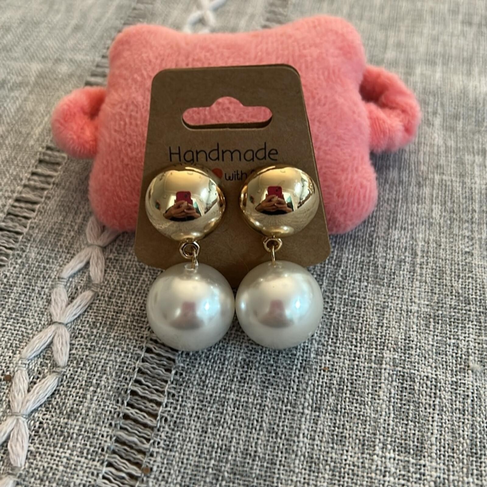 Gold and Pearl Style Drop Earrings