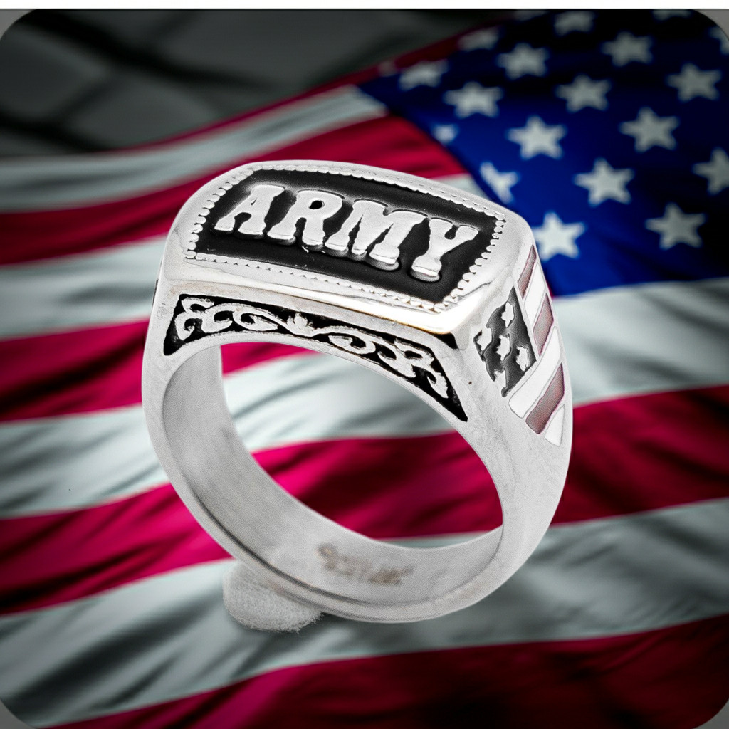 Unisex Stainless Steel ARMY Ring sizes 5 – 15 / 63