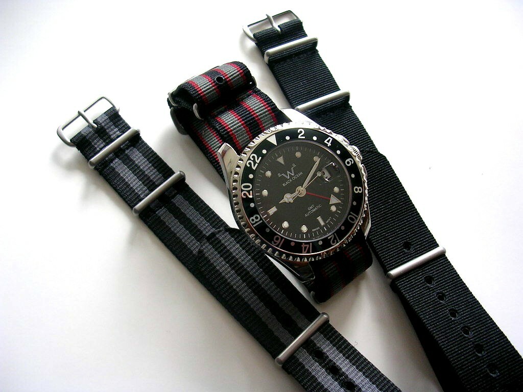 Grey 18mm NATO G10 Premium nylon Combat watch band 2 pak RAF Bonded IW SUISSE