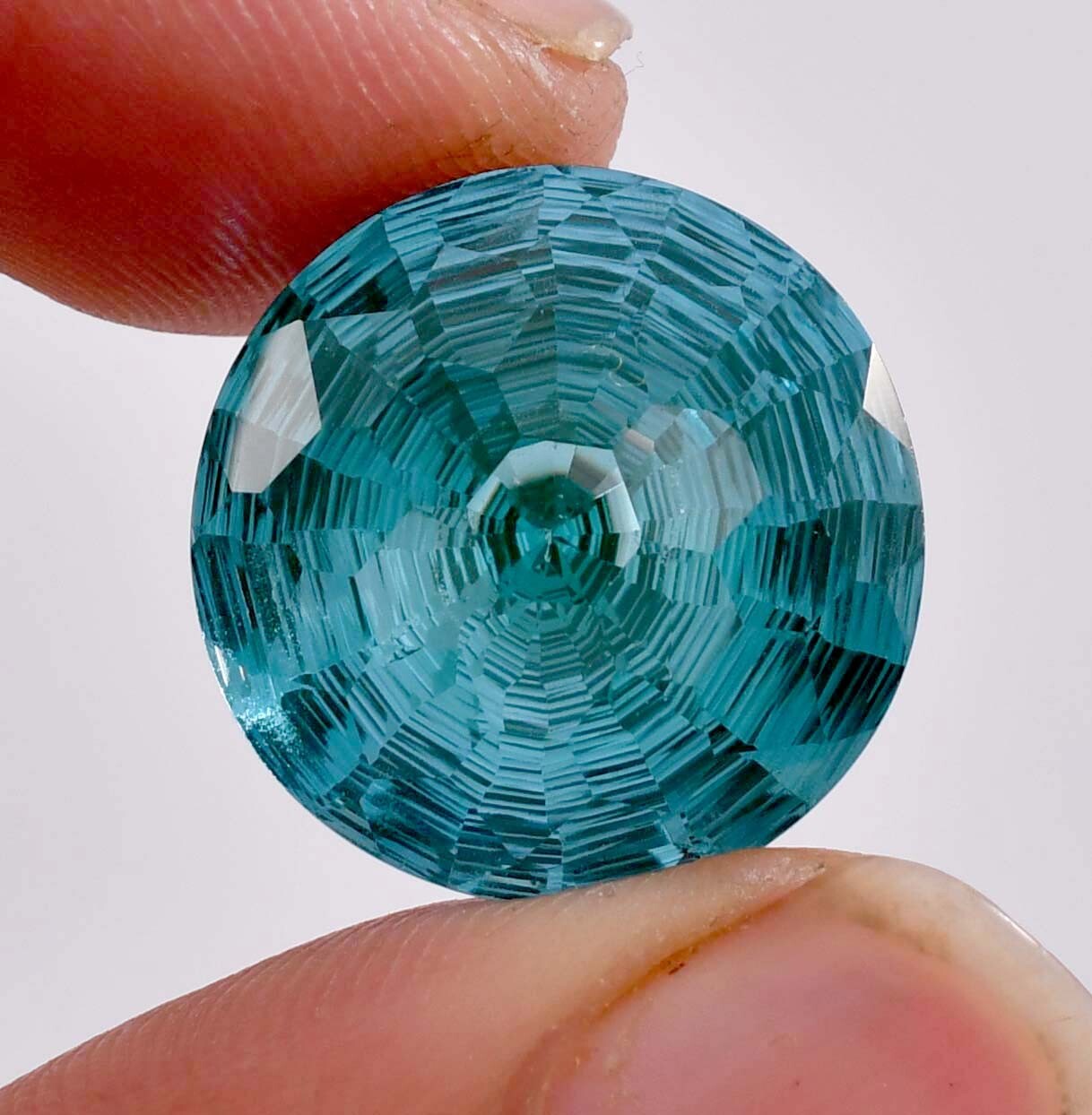 HUGE 27.45 Ct Natural Bi-Color Flawless Teal Sapphire Cut GIT Certified
