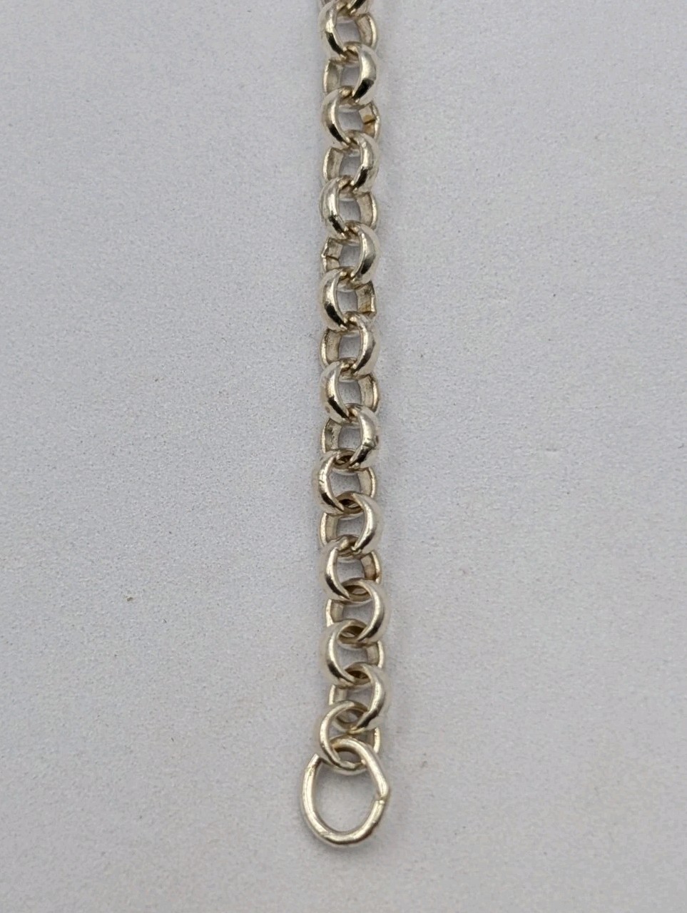 925 Sterling Silver Rolo Link Chain Unisex Bracelet 8″ 4.1mm 6.2g Belcher Charm