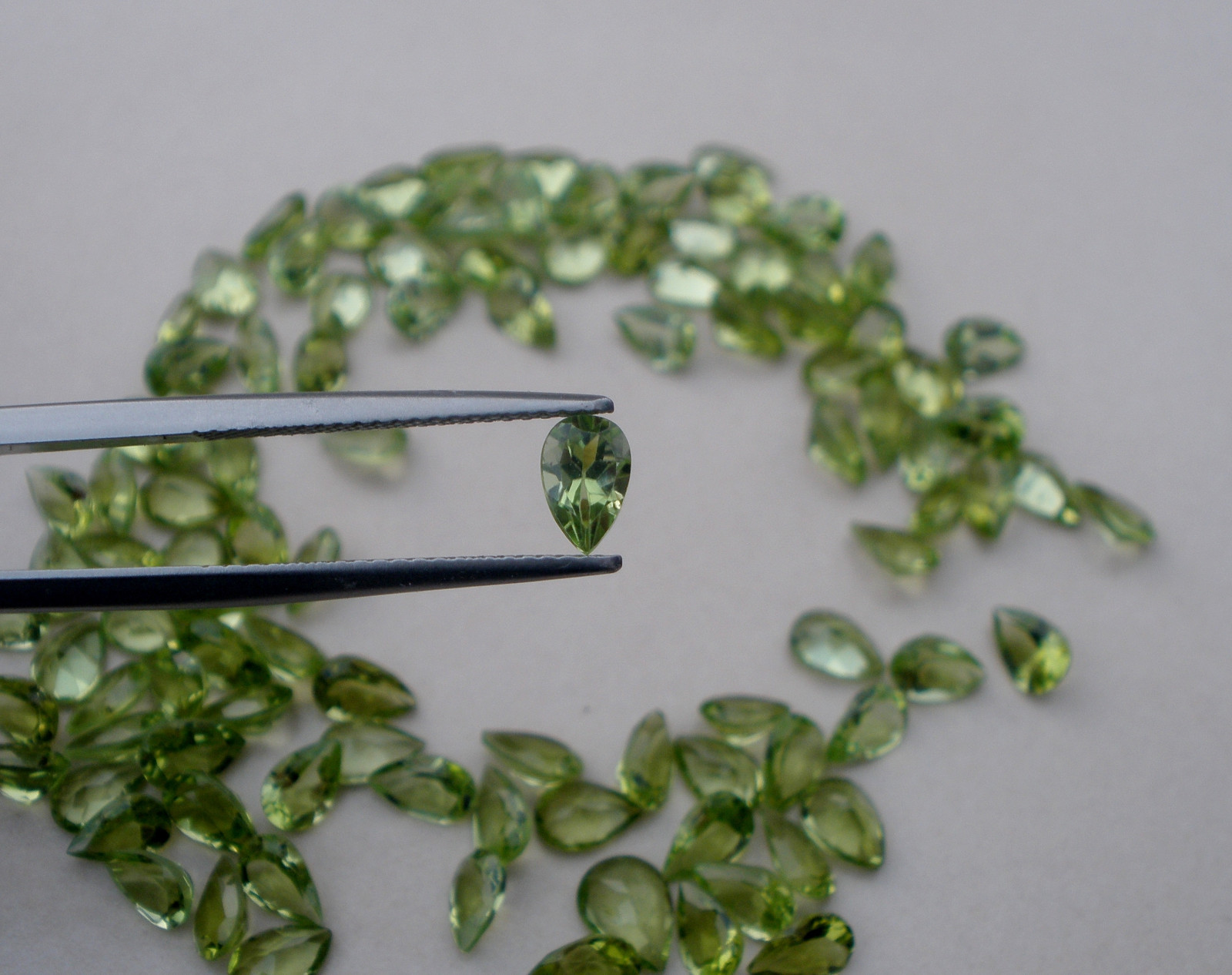 Peridot Pear Natural Loose Faceted Gem 6x4mm