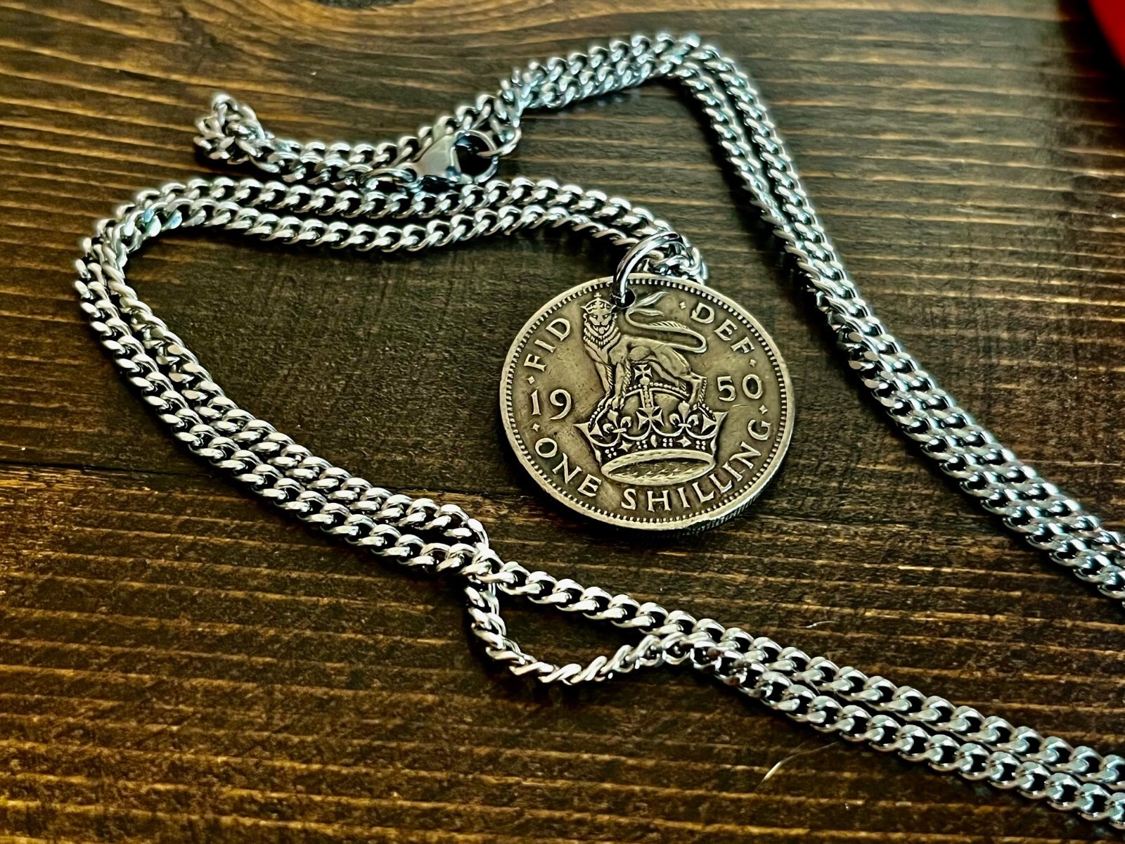 United Kingdom One Shilling Coin Necklace – British Sterling Pendant Custom Made