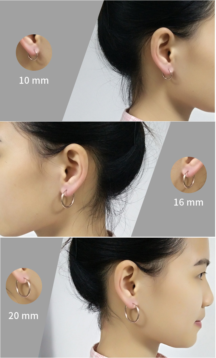 Men Women Stainless Steel Small Huggie Earrings Cartilage Lip Piercing Nose Hoop