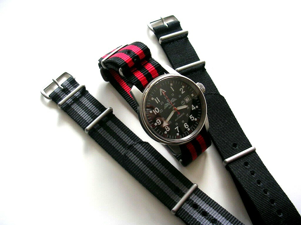 16mm 19mm NATO G10 ® Ballistic Nylon RAF Military watchband strap Bond IW SUISSE