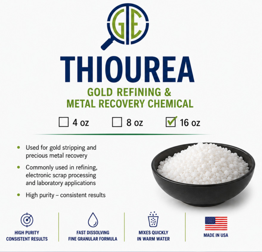 Thiourea 16 oz – Gold Stripping & Precious Metal Refining Chemical