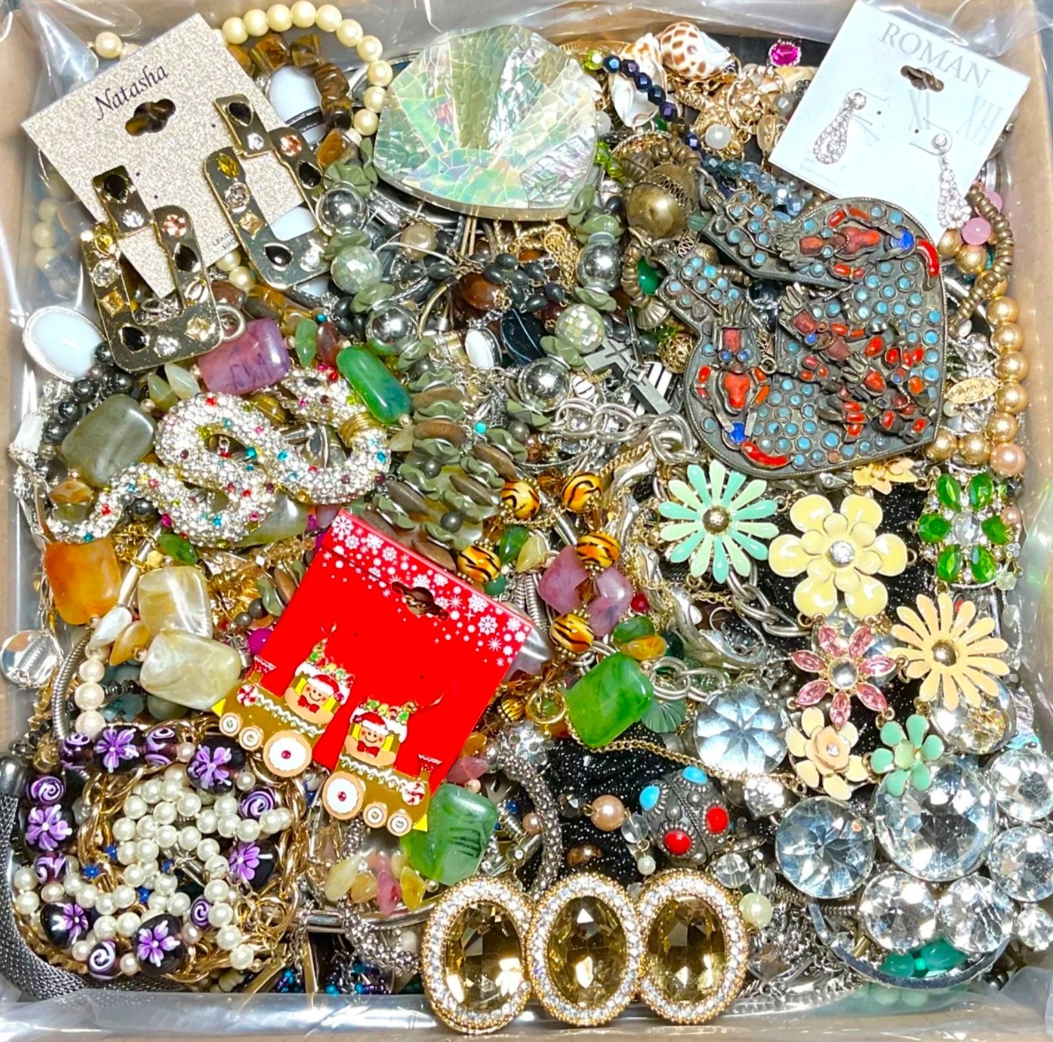 3 Lbs Unsearched Jewelry Lot VTG & Now Junk & Wear & Resell Tangled BIG FUN HUNT