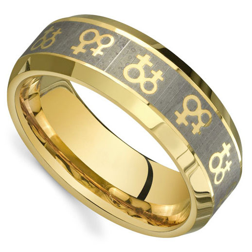 Pride Shack – Gold Venus Female Symbols Ring Lesbian Pride or Wedding Ring Band