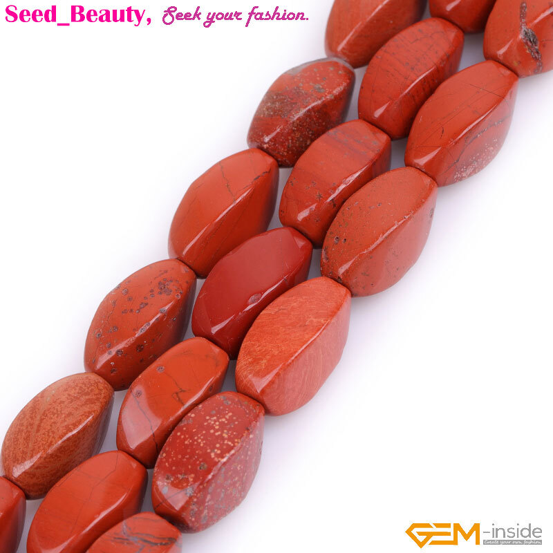 Natural Gemstone Stone Twist Beads Jewelry Making 15″ Loose 8x16mm Bead 24-25Pcs