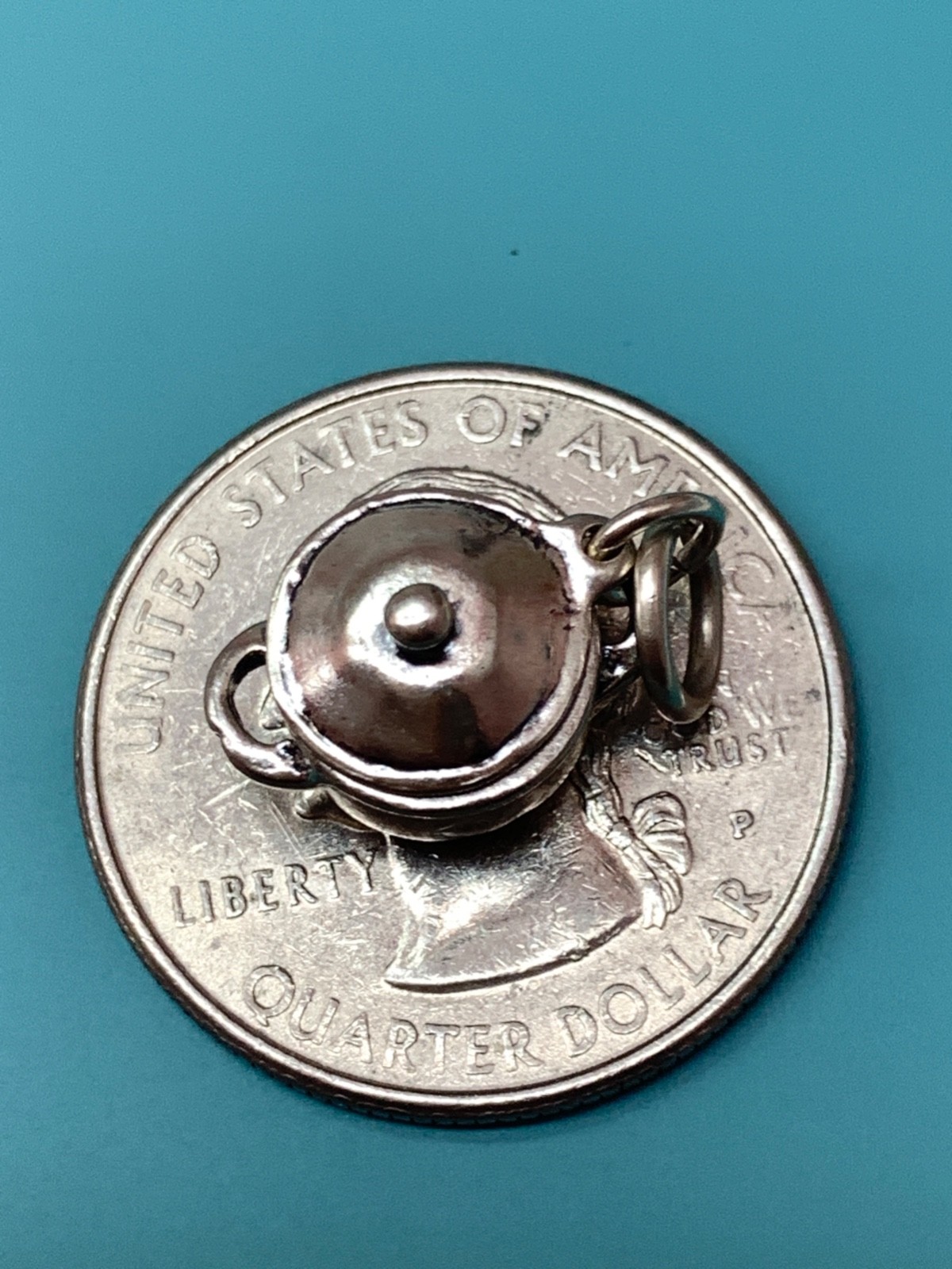 .925 Cooking Pot and Lid Sterling Silver Jewelry Charm #chef #cook