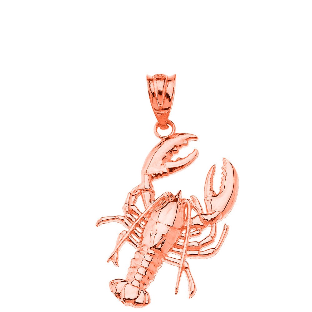 Gold Lobster Ocean Pendant Necklace (Available in Yellow/Rose/White Gold)