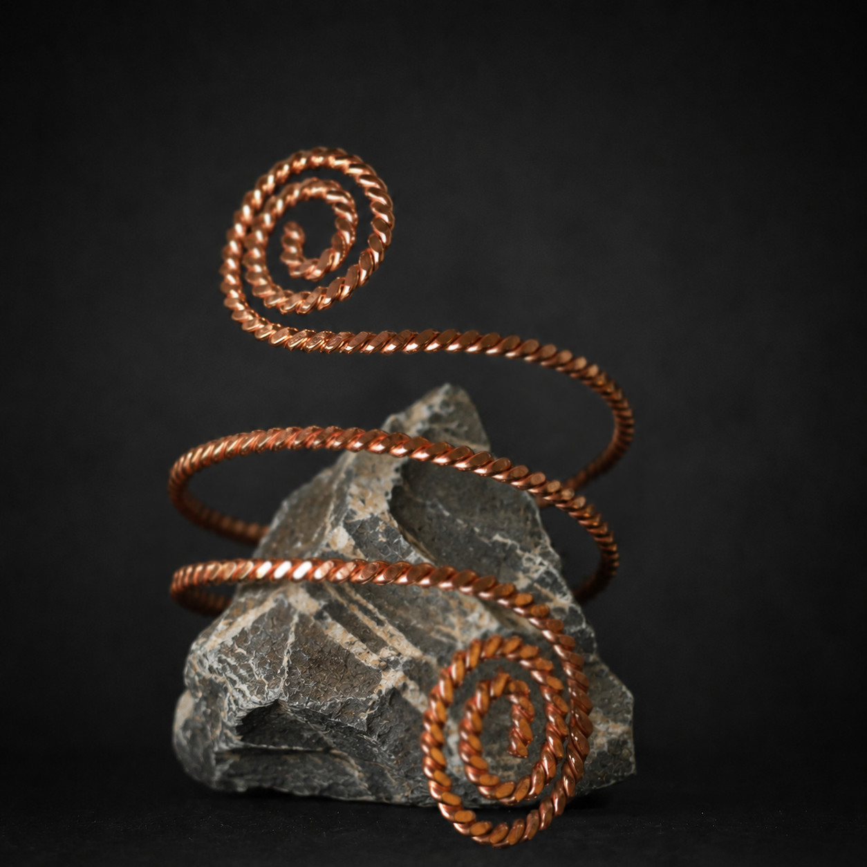 Arm Cuff Bracelet 432MHz, Tensor Ring Copper Bracelet, Adjustable Upper Arm Band