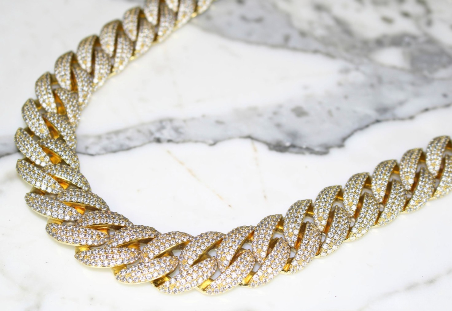 XXL 14k STAMPED Cuban Miami 22mm 124.6ctw Lab Sim Diamonds Gold HEAVY 450g CHAIN