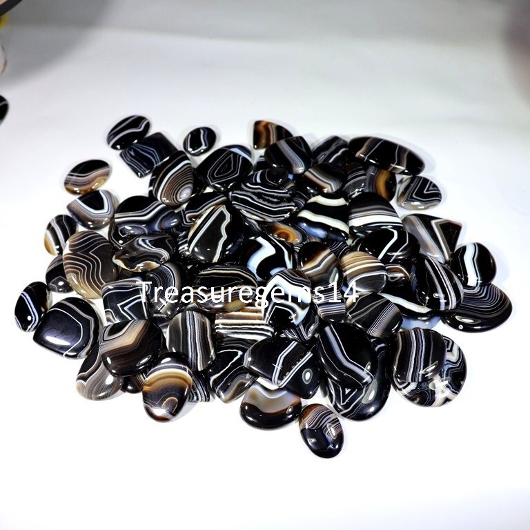 250 Crt WHOLESALE LOT TUXEDO AGATE-HAKIK-HAQIQ CABOCHON GEMSTONE AAAA