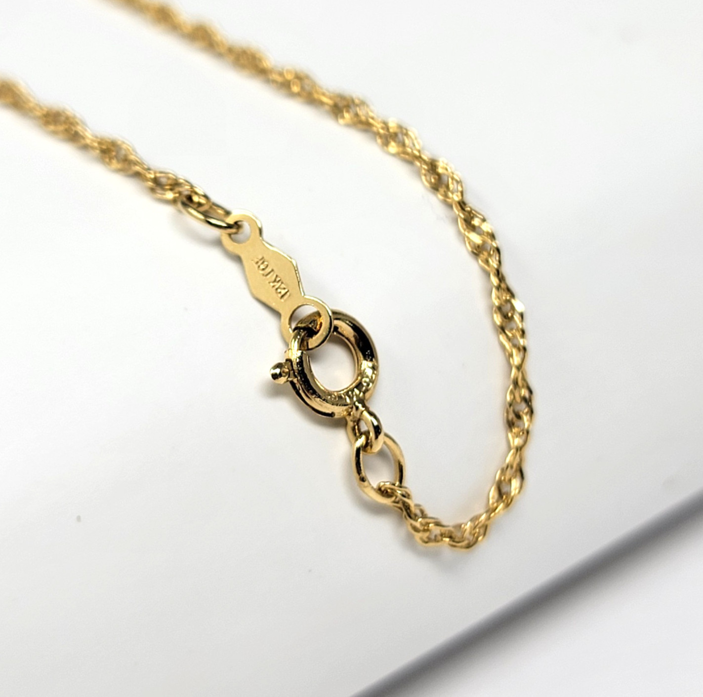 Vintage 12K Gold Filled Singapore Chain Bracelet 8″ 1/20 14k GF Spring Ring NOS