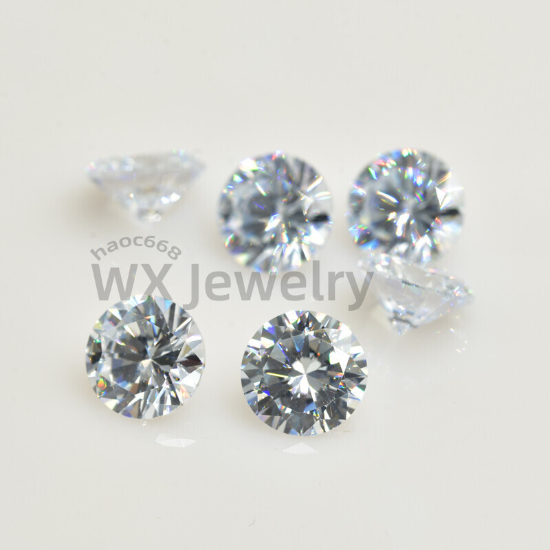 1000pcs 0.7~30mm Round Cut Loose Cubic Zirconia 8 Hearts And 8 Arrows 5A Jewelry