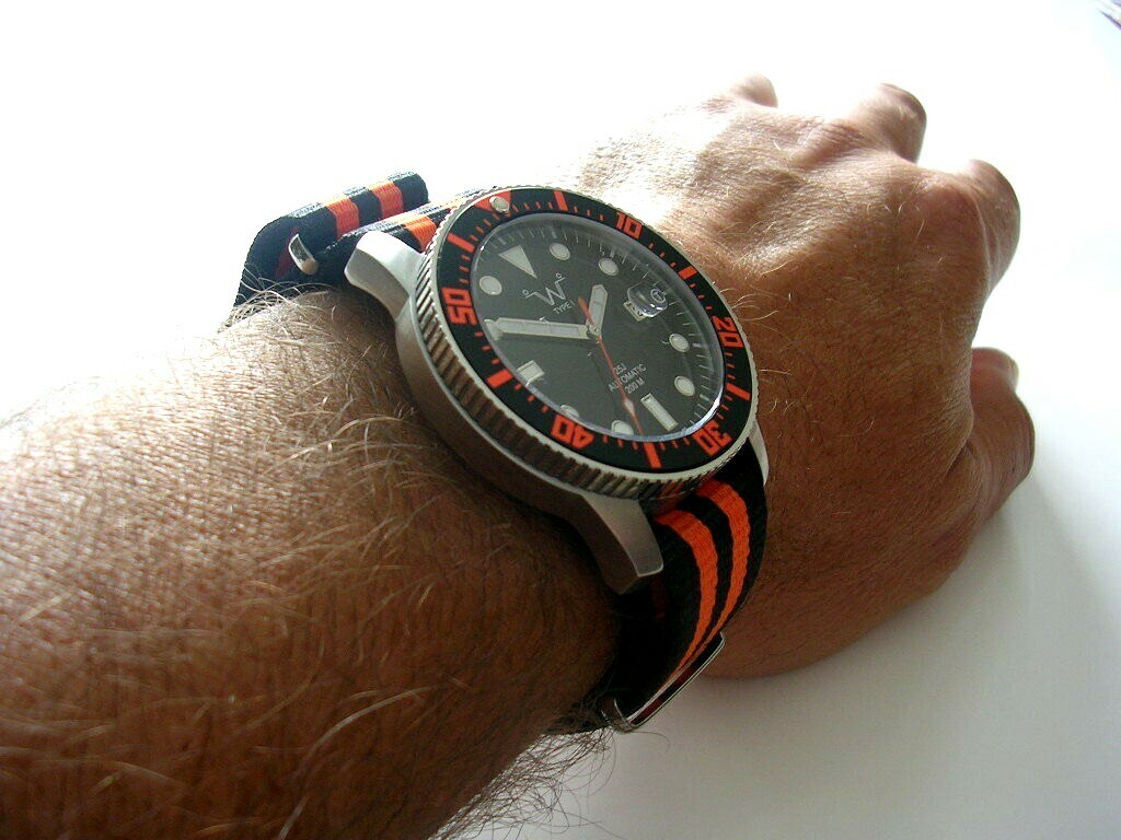 16mm Black Red NATO G10 Ballistic watchband strap RAF bond IW SUISSE 18 20 22 24
