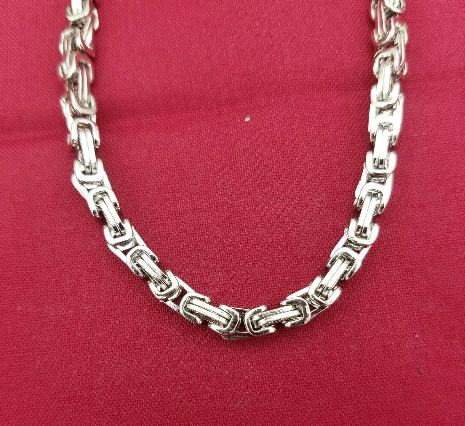 16″-50″ STAINLESS STEEL SILVER 4MM ,6MM, 8MM BYZANTINE TURKISH BOX NECKLACE
