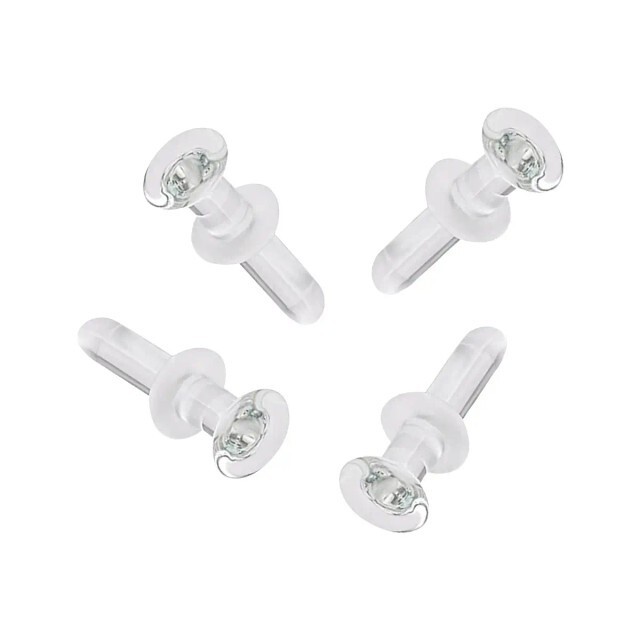 Clear Gorilla Glass Straight Flat Back Labret Studs Piercing Retainer 8G to 20G