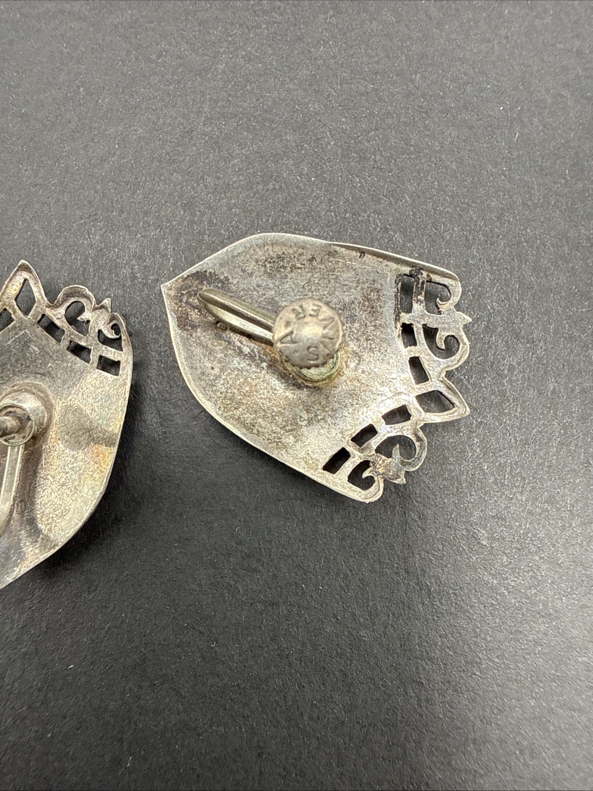 Sterling Silver Siam Dancing Woman Shield Earrings B50
