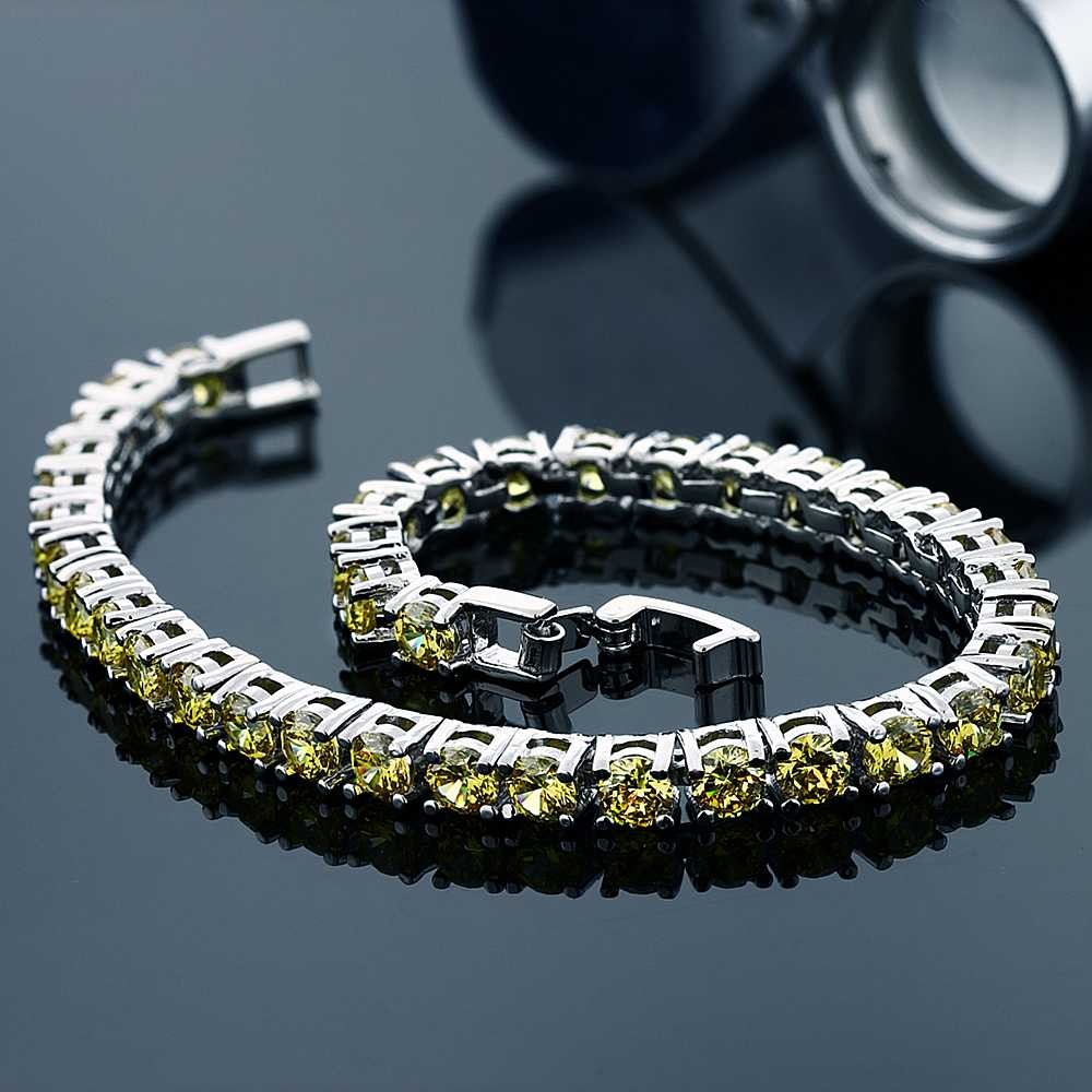 12.00 Cttw Canary Yellow Cubic Zirconias CZ Tennis Bracelet For Women | 7 Inch