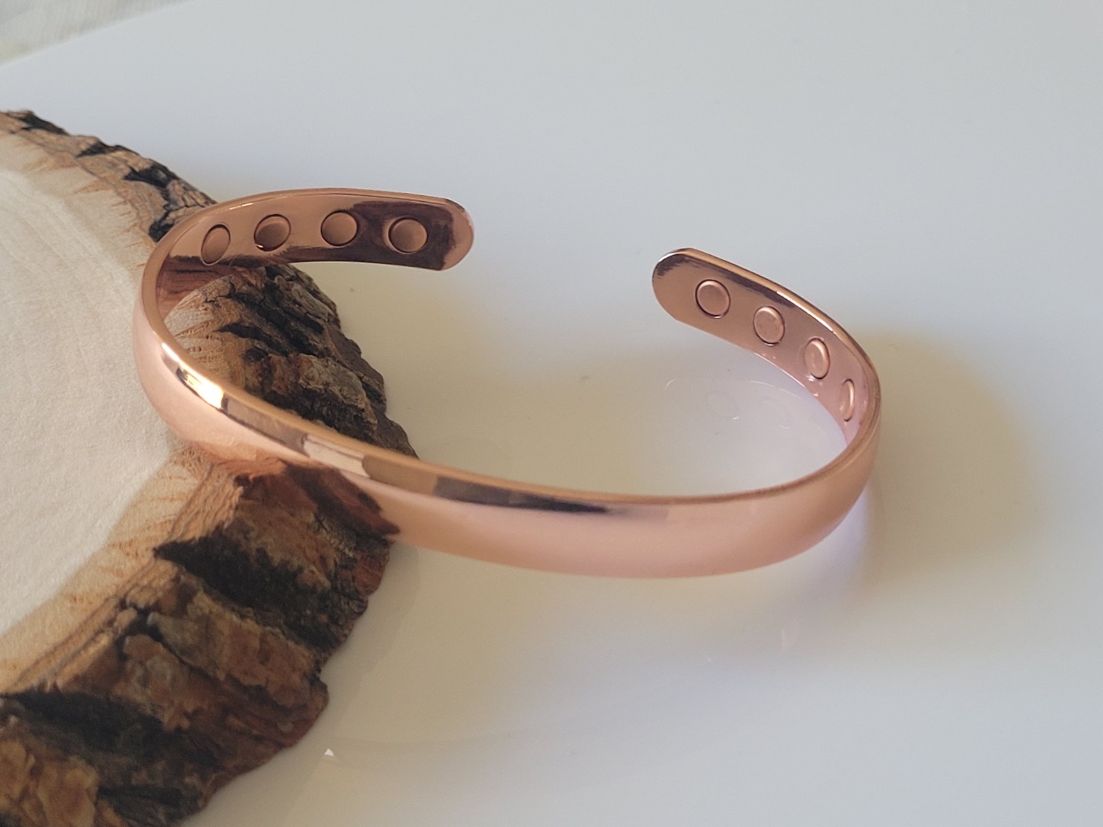 Pure Copper Magnetic Bracelet Ring Set – Arthritis Pain Therapy Dome Cuff Ring