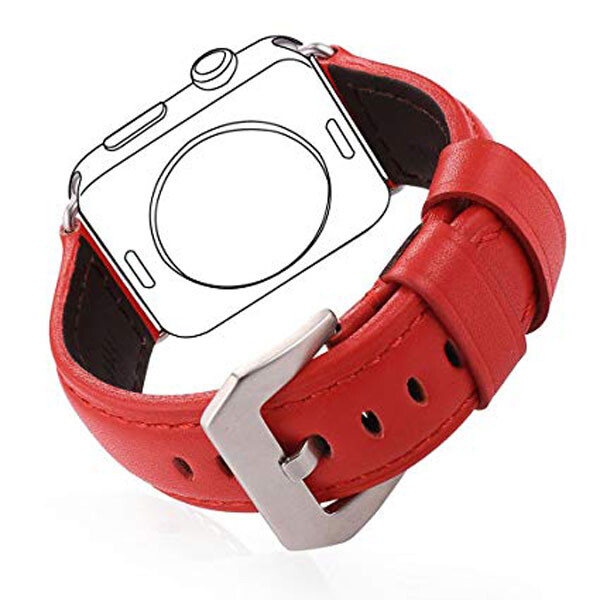 Replacement Apple Smart Phone Watch Strap PU Leather Metal Link Bracelet Length