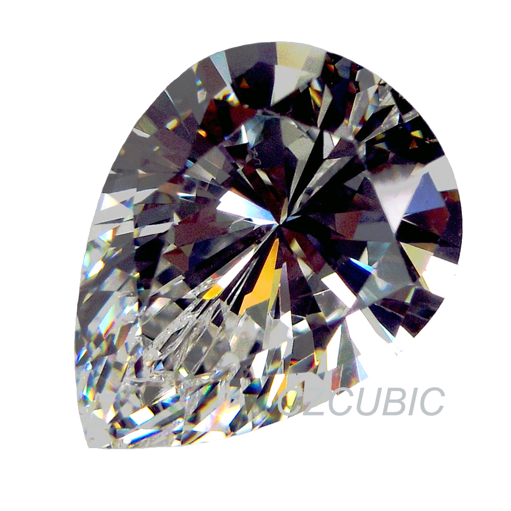 WHITE CUBIC ZIRCONIA SUPER EXCELLENT QUALITY DROP WATER PEAR SHAPE STONE CZ