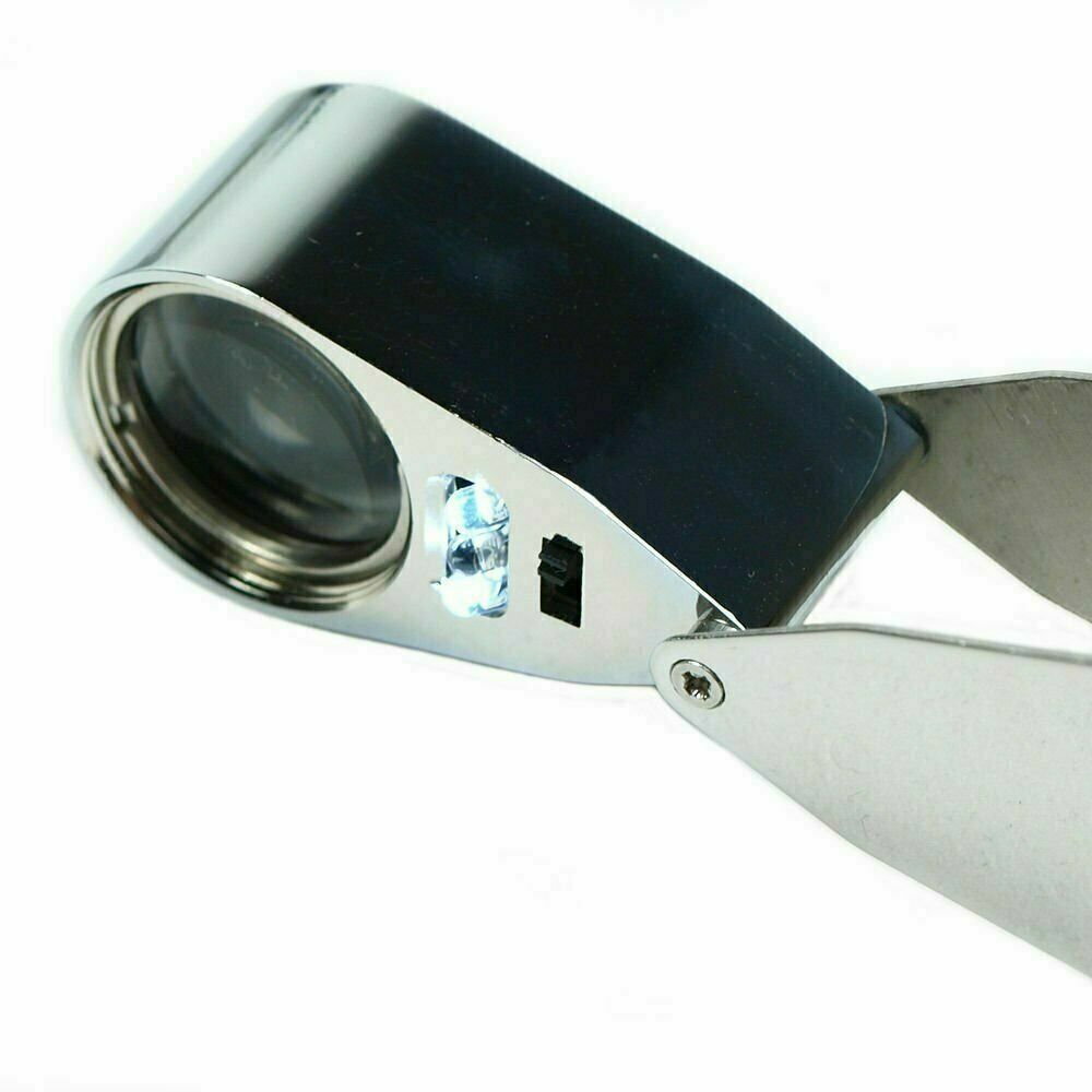 2 PACK – Illuminated 30X – 60X & 40X Jewelers Loupe Lighted Light Magnifier