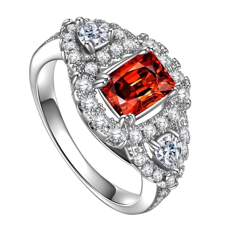Silver Plated Cocktail Valentine Gifts Ring 2.58 Ct CZ Party Anniversary Ring
