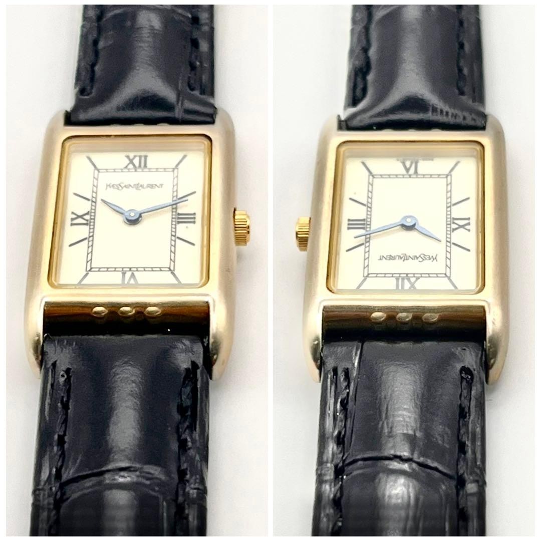 YSL Yves Saint Laurent Tank 5420-F46860 White Quartz Watch Japan 0712157