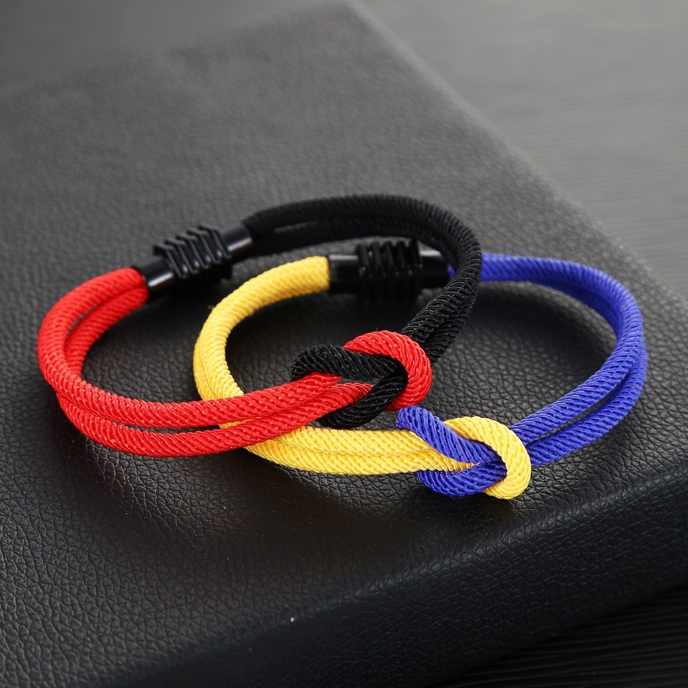 New Men Women Bracelet Fashion Square Knot Bracelets Outdoor Magnet Bangles Hot