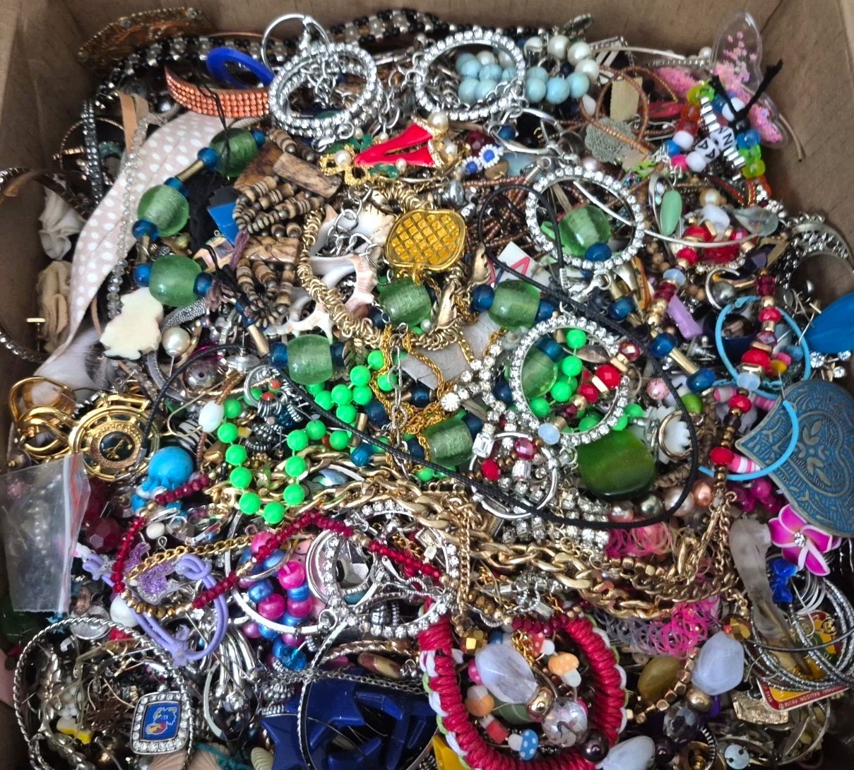 3 Lbs Unsearched Jewelry Lot VTG & Now Junk & Wear & Resell Tangled BIG FUN HUNT