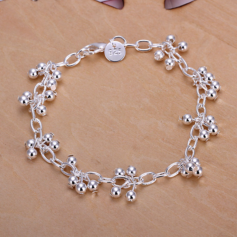 Women’s 925 Sterling Silver Bracelet Beads Size 7.5 Inches 1.7MM lobster L17