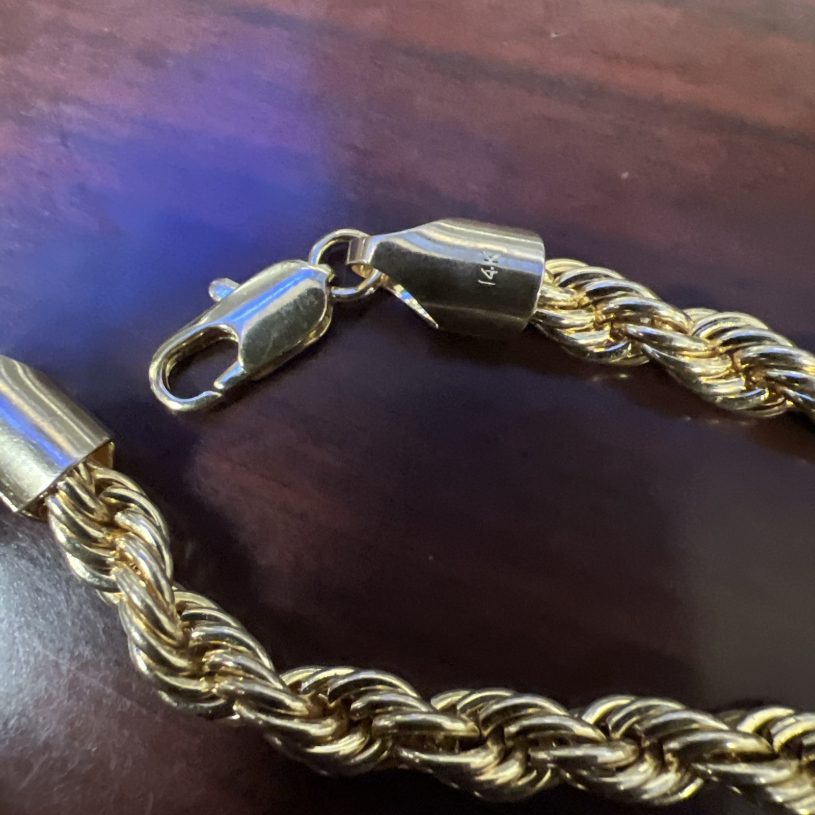 6MM 20INCH DIAMOND CUT ROPE CHAIN 14KT ELECTROPLATED 10x HIGH QUALITY