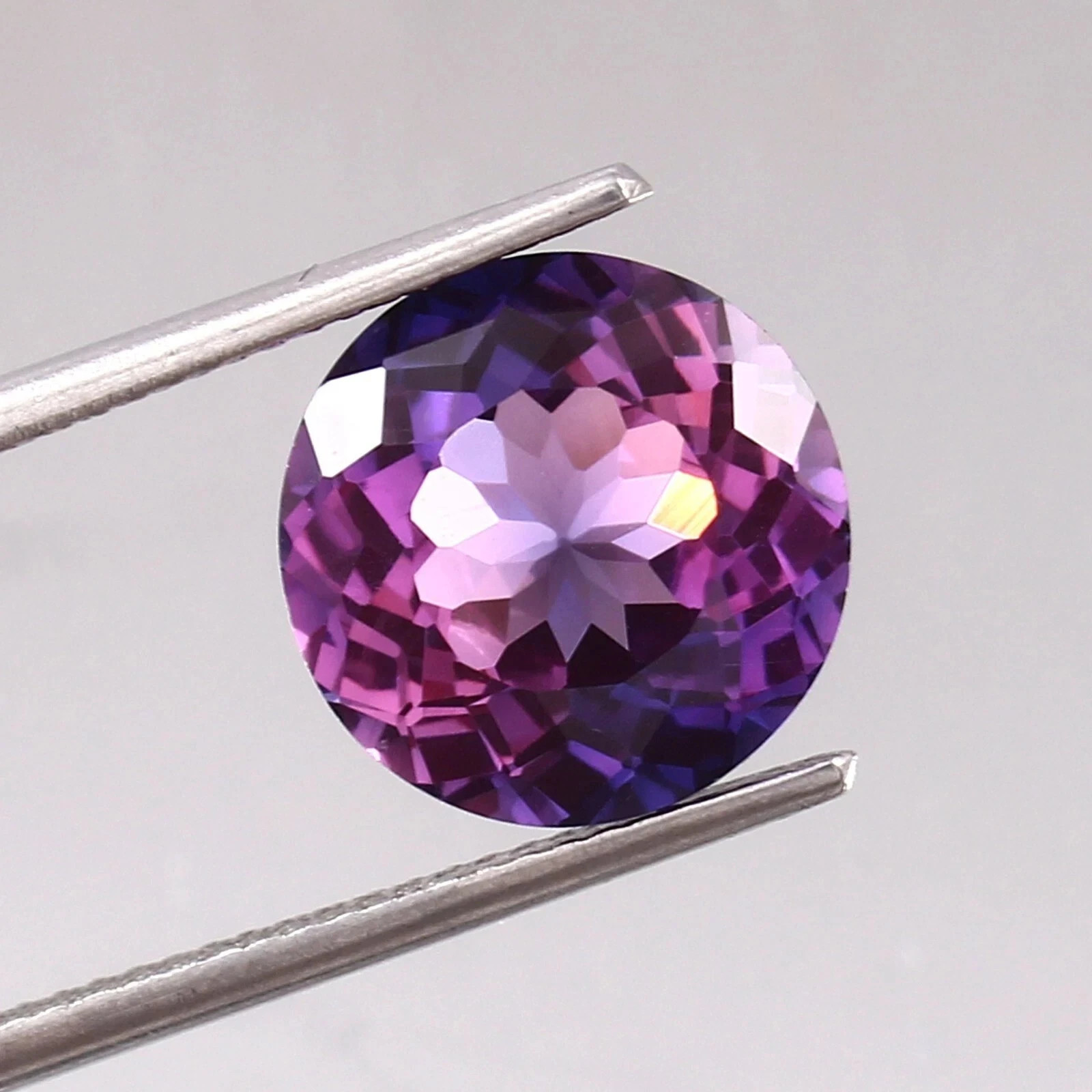 AAA 4.60 Ct Sparkly Natural Bi-color Sapphire Loose Round CERTIFIED Gemstone