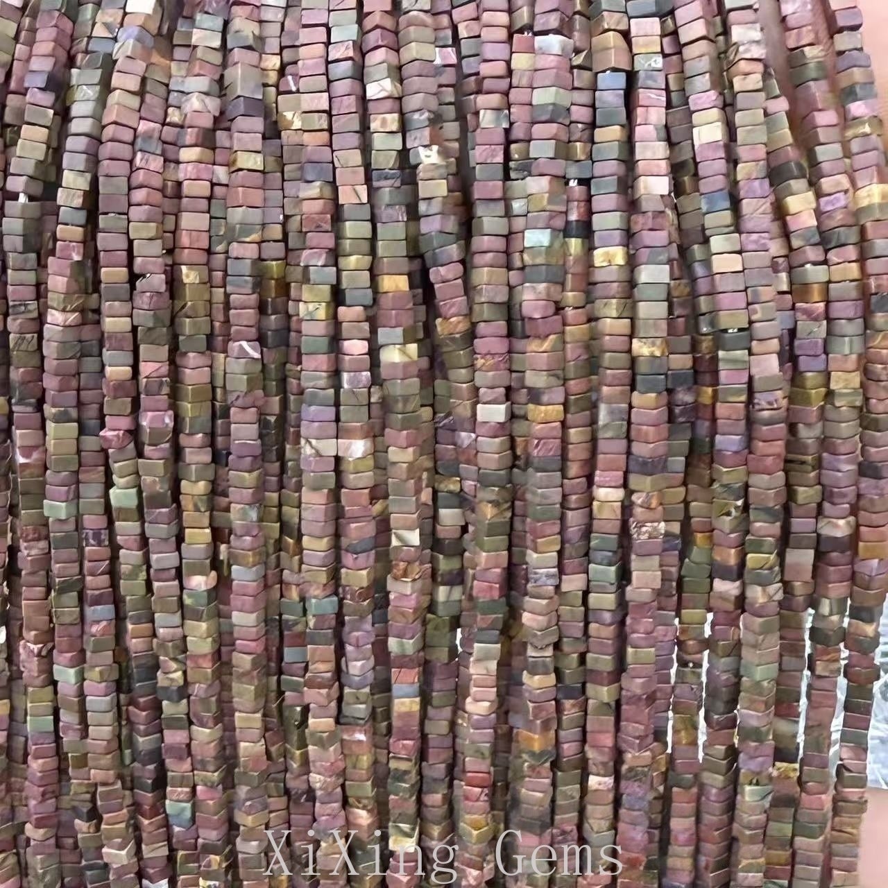 1x2mm Natural Picasso Jasper Flat Square Disc Spacer Beads for Jewelry Making