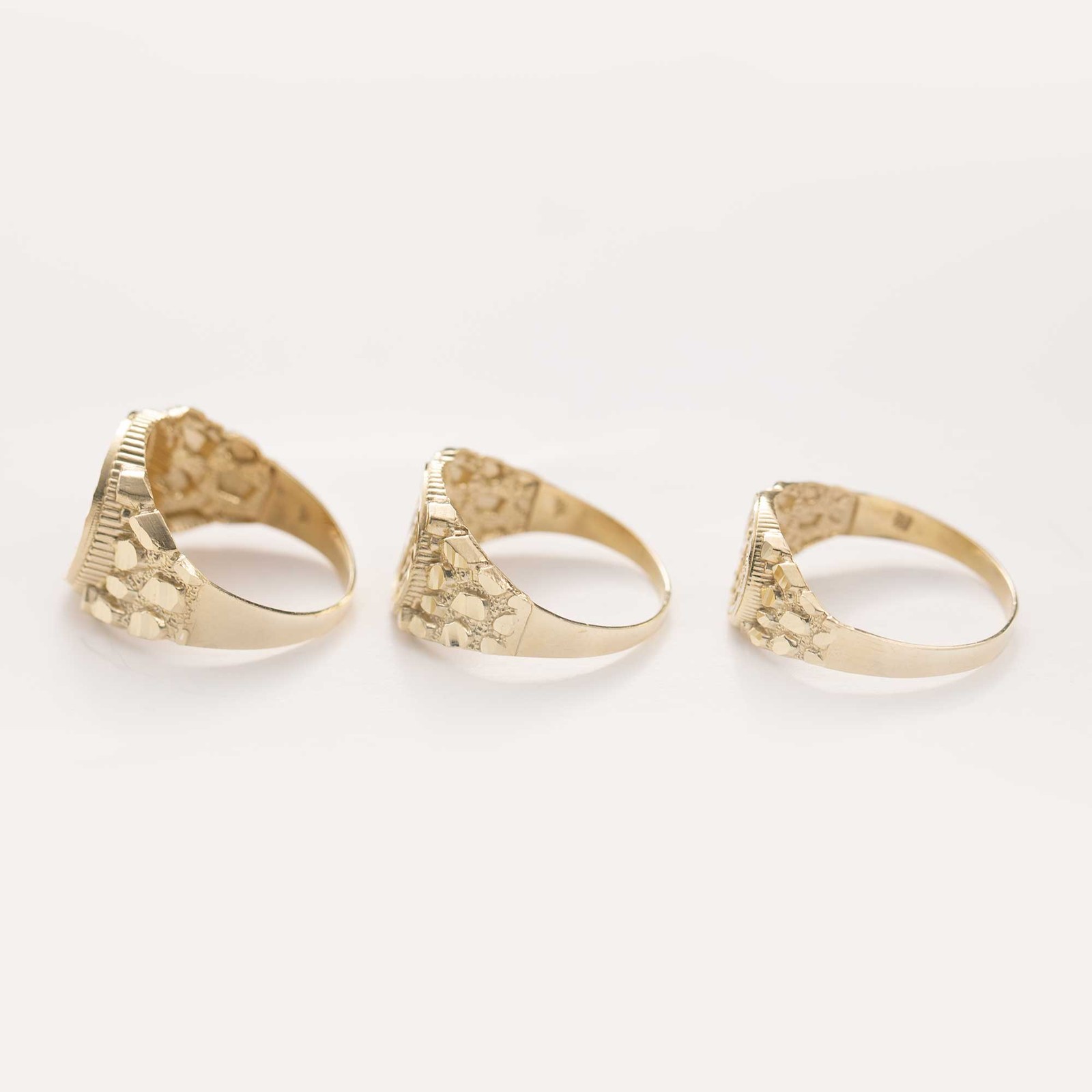 10K GOLD Mexican 50 Pesos Centenario Nugget Signet Ring 10K Yellow Gold All Size