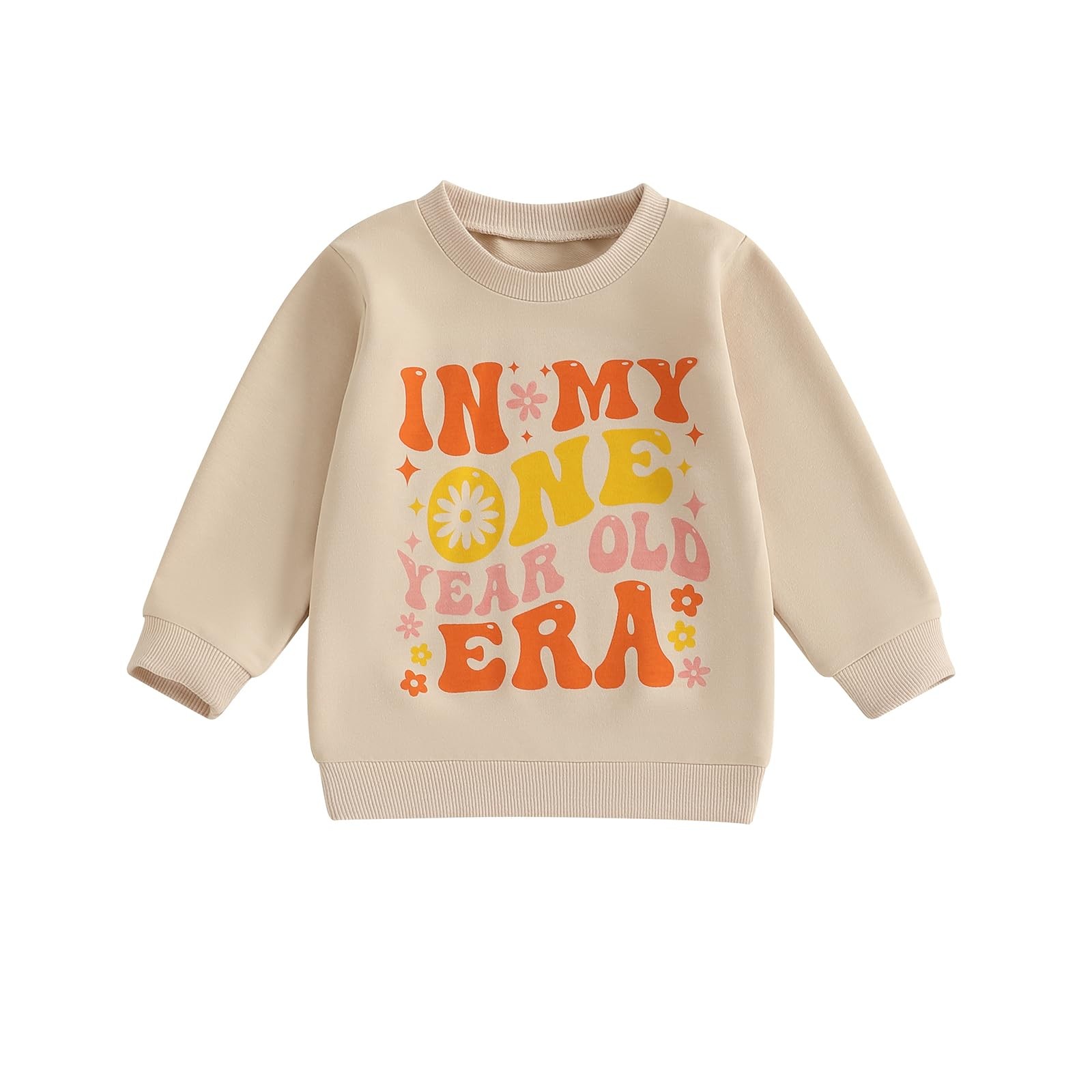 FYBITBO First Birthday Girl Outfit In My One Year Old Era 12-18 Months, Beige