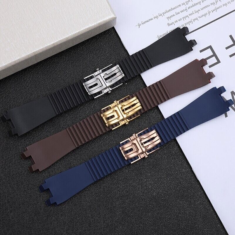 26mm For Ulysse Nardin El Toro Executive Silicone Rubber Watch Band Strap