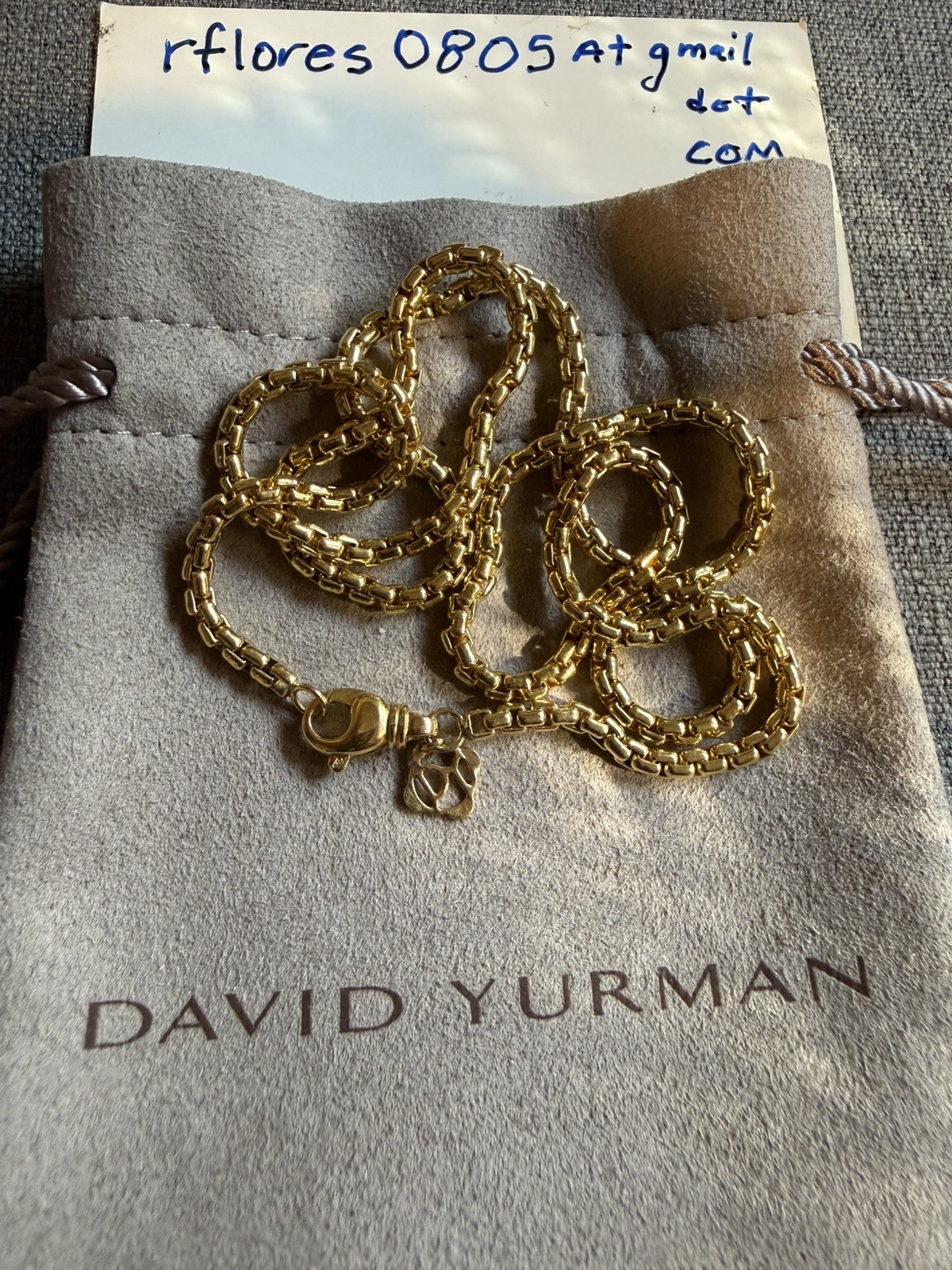 David Yurman 18k (750) 2.7mm 22in, 29 Grams Yellow Gold