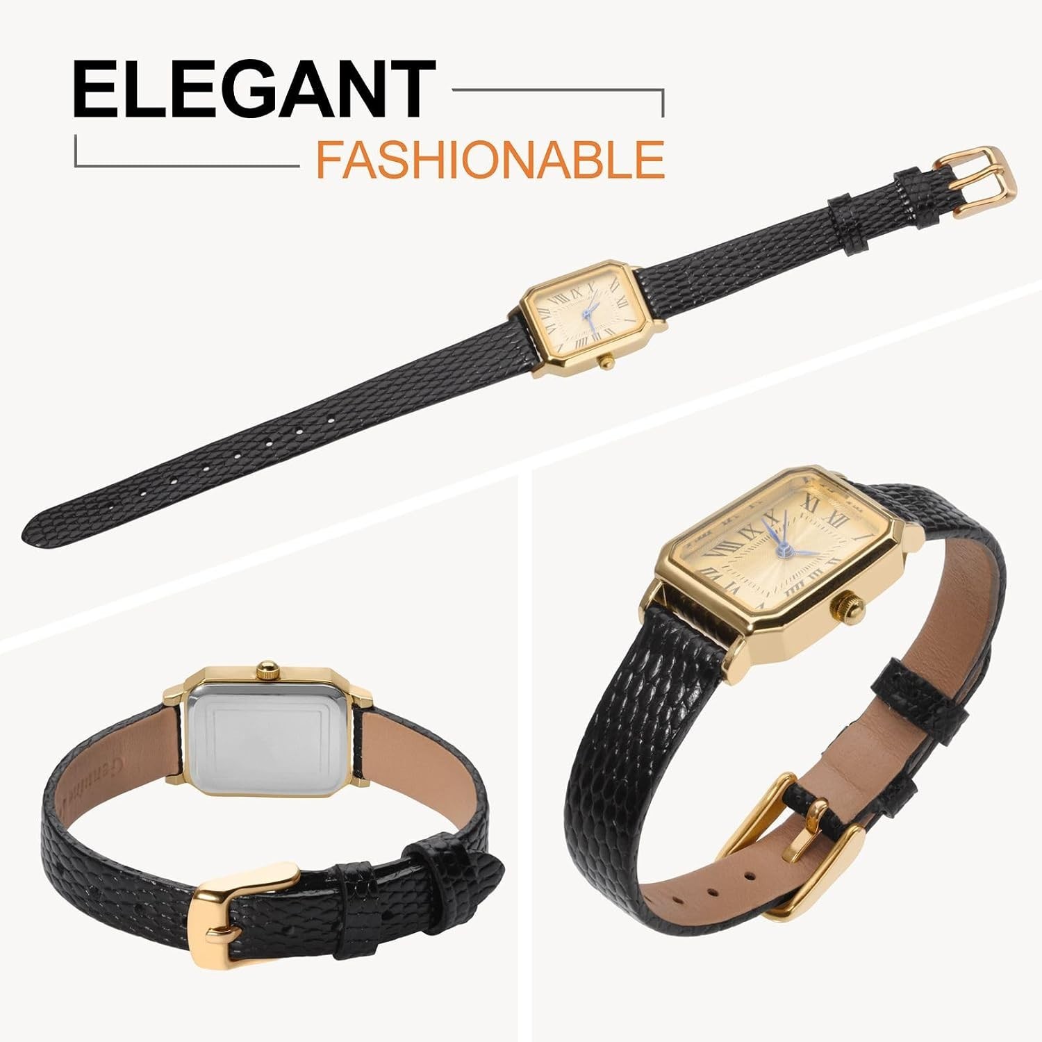 Women’s Leather Watch Band 10mm 12mm 13mm 14mm 15mm 16mm 18mm 20mm, Lizard Gr…