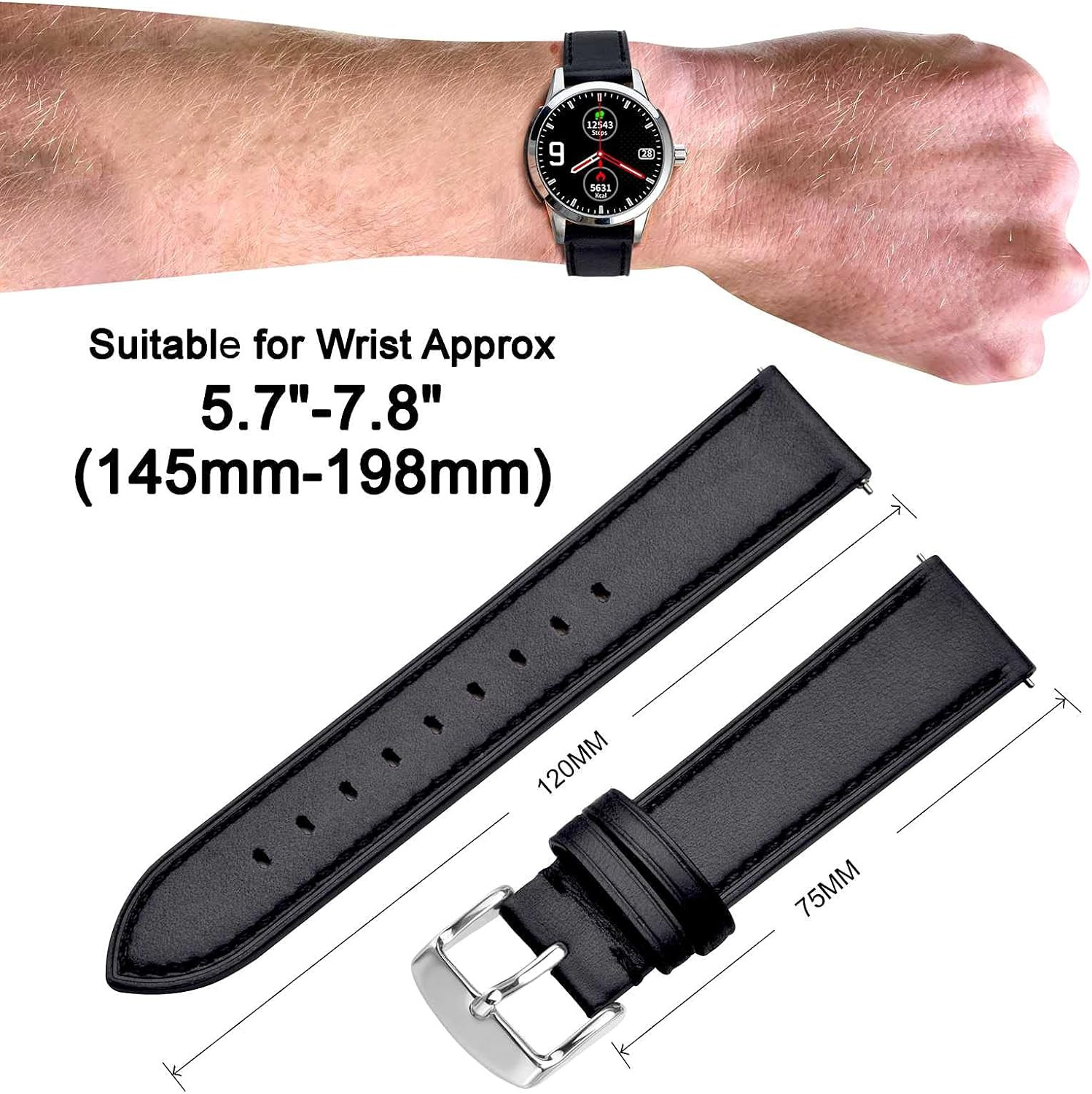 Watch Band 16mm 17mm 18mm 19mm 20mm 21mm 22mm 24mm – Classic Oil Wax Leather Qui