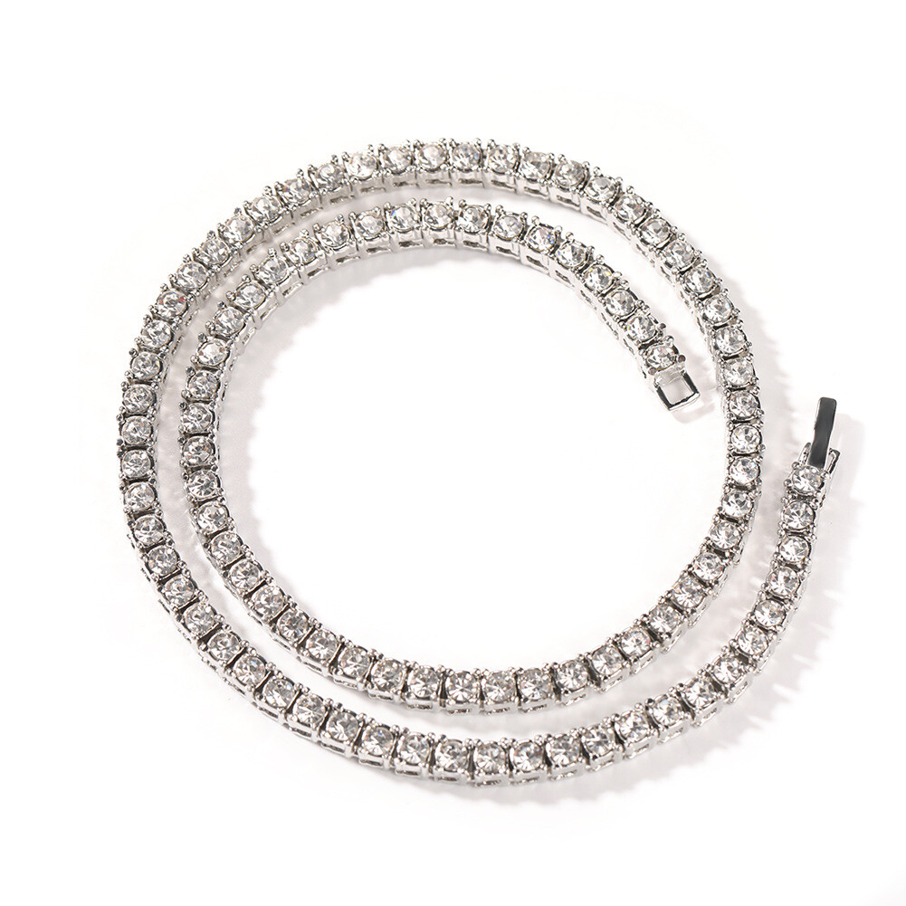 16″-24″ Mens Full Zircon TopBling Tennis Chain Gold Necklaces Hip Hop Jewelry